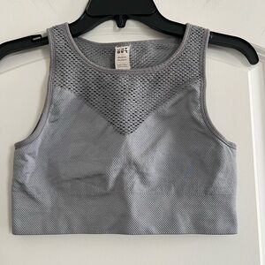 JoyLab Gray Mesh Crop Top